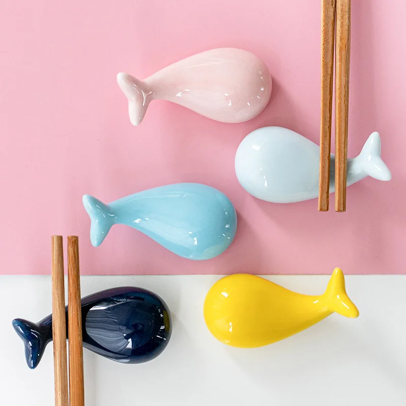 Chopstick Rest Ceramic - Lucu Ikan Sumpit Istirahat Meja Makan