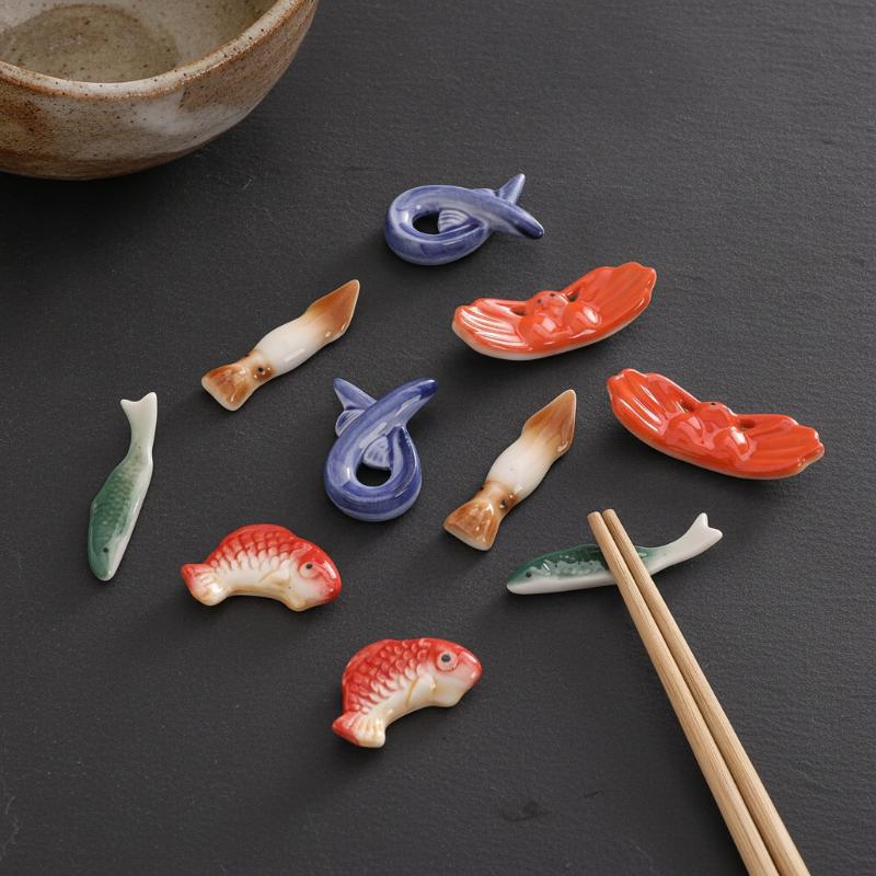 Chopstick Rest Ceramic - Tempat Sumpit Keramik Bentuk Ikan, Tahan