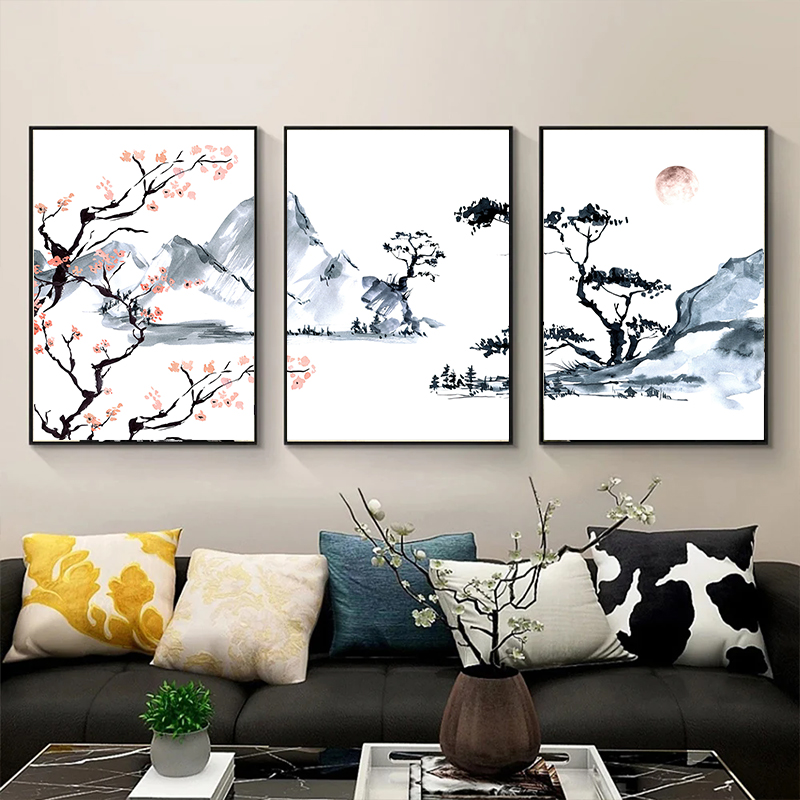 Japanese Living Lifestyle - Poster Lukisan Minyak Kanvas Pohon Bunga