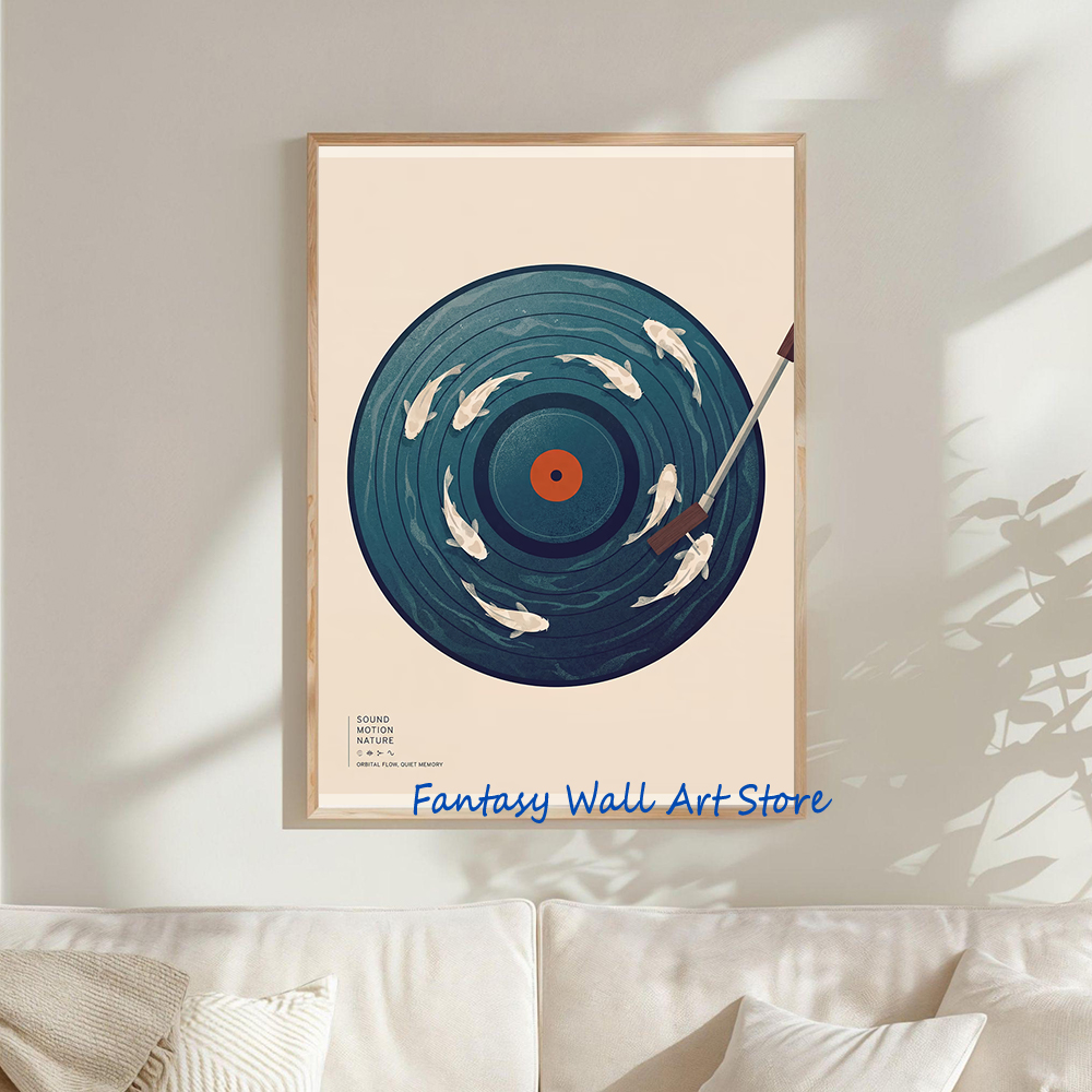 Japanese Living Lifestyle - Poster Musik Retro Jepang, Cetakan Kanvas,