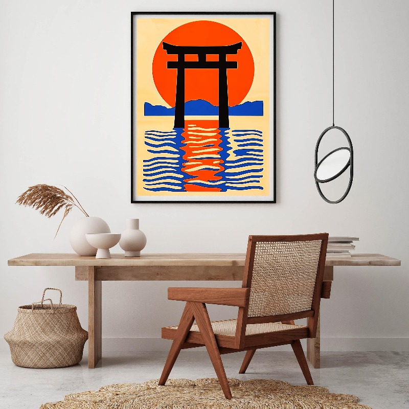 Ilustrasi Jepang Retro Kanvas  - Japanese Living Lifestyle ulasan dan harga