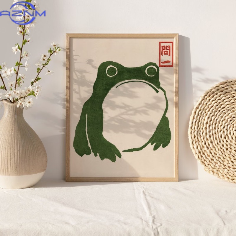 AZNM Lukisan Kanvas Katak Ukiy - Japanese Living Lifestyle ulasan dan harga