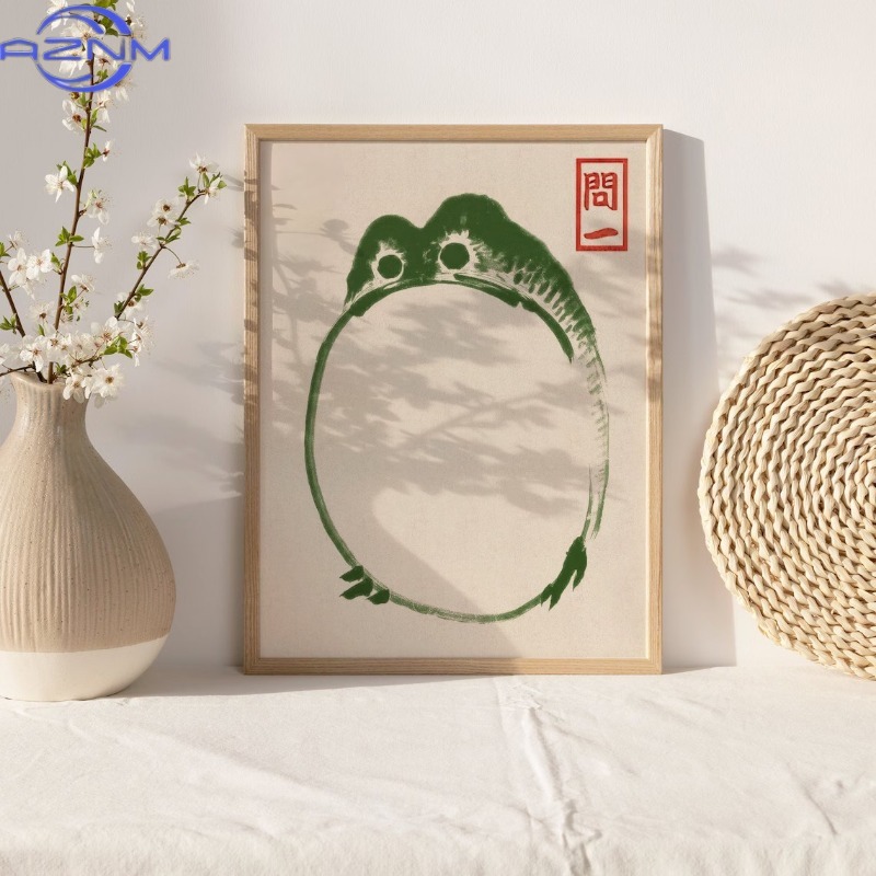 AZNM Lukisan Kanvas Katak Ukiy - Japanese Living Lifestyle ulasan dan harga