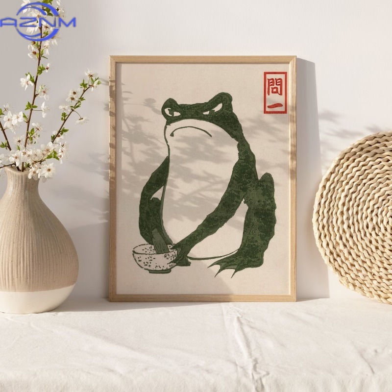 AZNM Lukisan Kanvas Katak Ukiy - Japanese Living Lifestyle ulasan dan harga