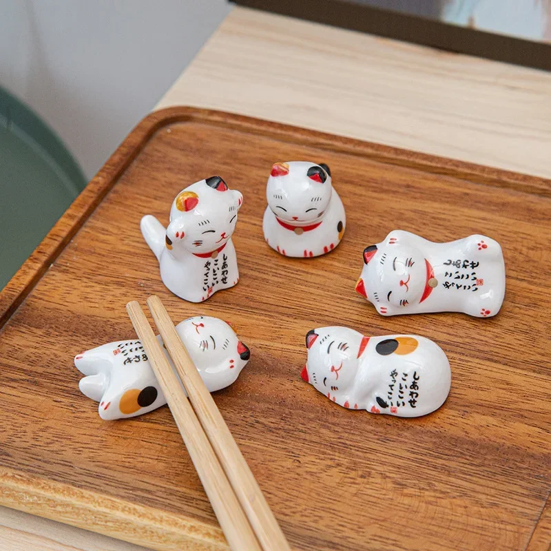 1 Buah Kucing Keberuntungan Je - Chopstick Rest Ceramic ulasan dan harga