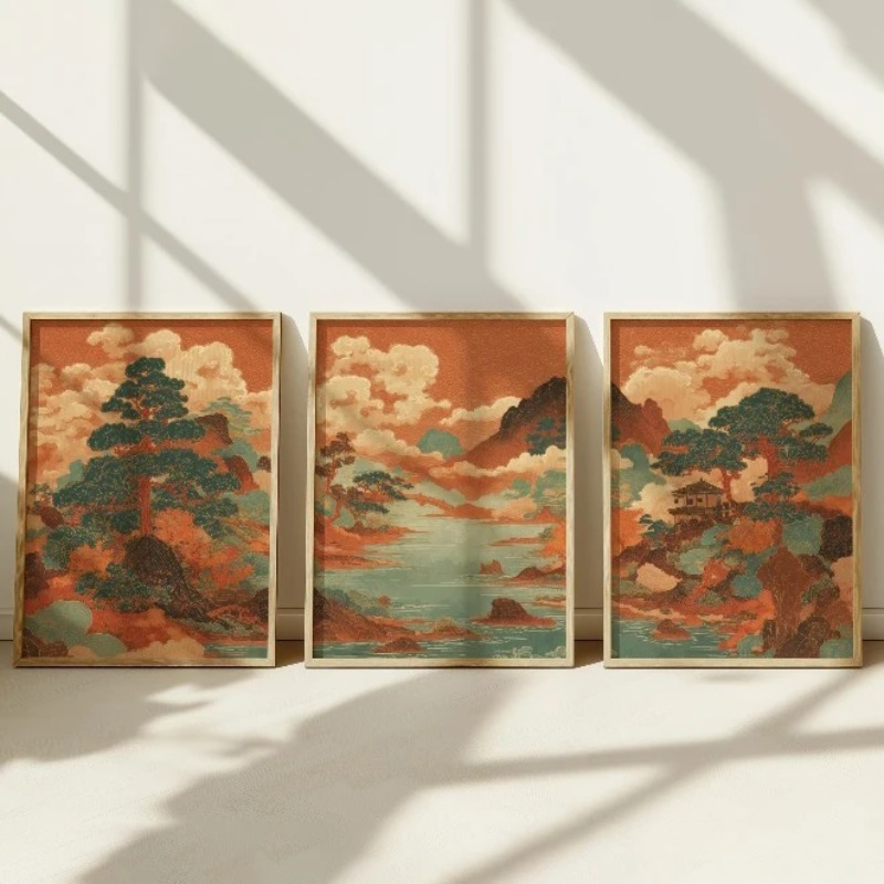 3 Buah Poster Estetika Boho Se - Japanese Living Lifestyle ulasan dan harga