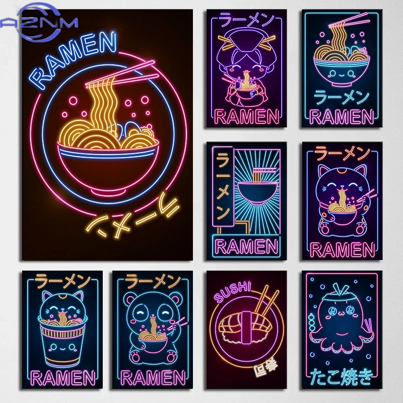 AZNM Poster Kucing Sushi Ramen - Japanese Lifestyle Culture ulasan dan harga