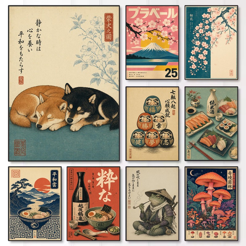 Poster Estetika Sushi Sakura B - Japanese Lifestyle Culture ulasan dan harga